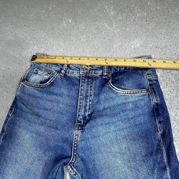 Zara Jeans Womens Size 8 Blue Skinny Leg Light Med Wash Cotton Denim With Slit - Picture 5 of 11